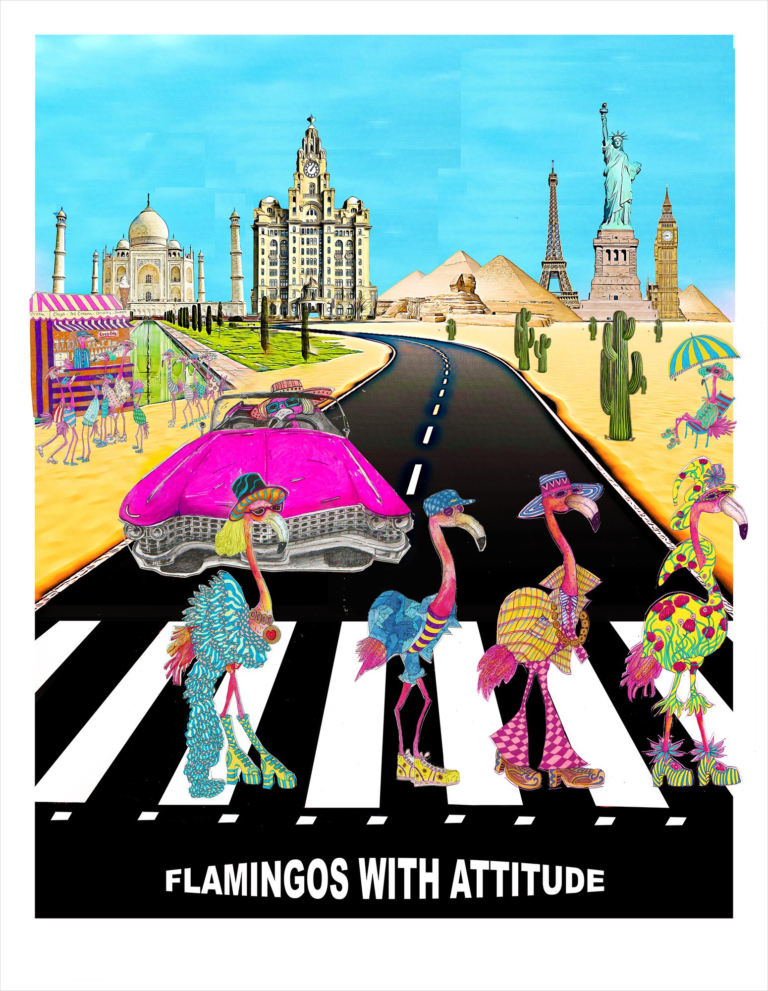 The Flamingo with Attitude art print by Mike Roberts